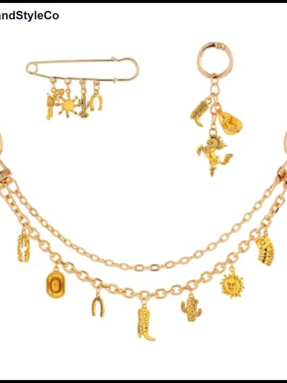 Metal Purse Charms Set Key Pendant Charm Safety Pin Keychain Accessories